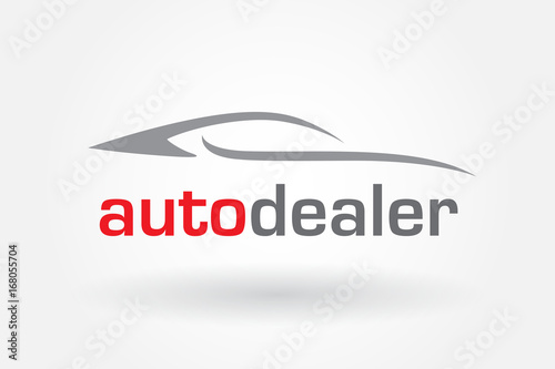 Automotive dealer concept logo design with sports car vehicle silhouette. Vector illustration photo