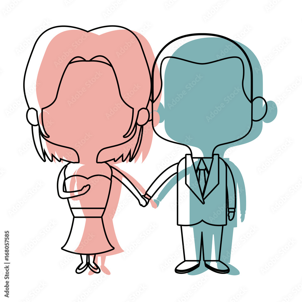 cute cartoon wedding couple holding hand vector illustration cute cartoon wedding couple holding hand vector illustration