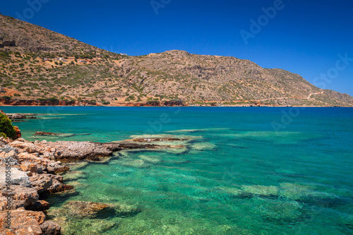 Turquise water of Mirabello bay on Crete, Greece