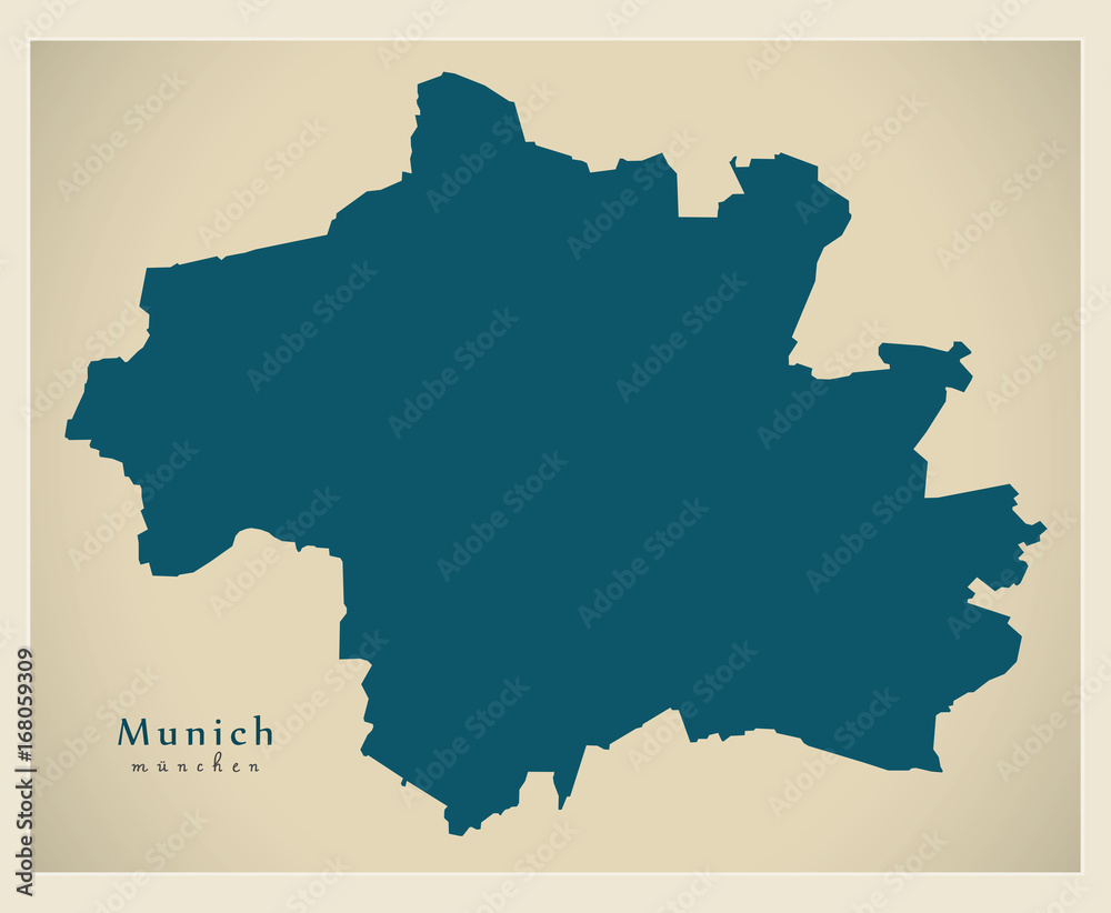 Modern City Map - Munich city of Germany DE