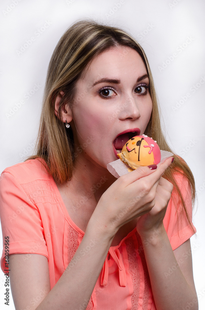 beautiful girl with cake