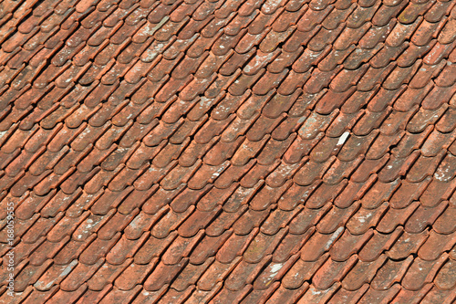 Shot of roof tiles on an old house.