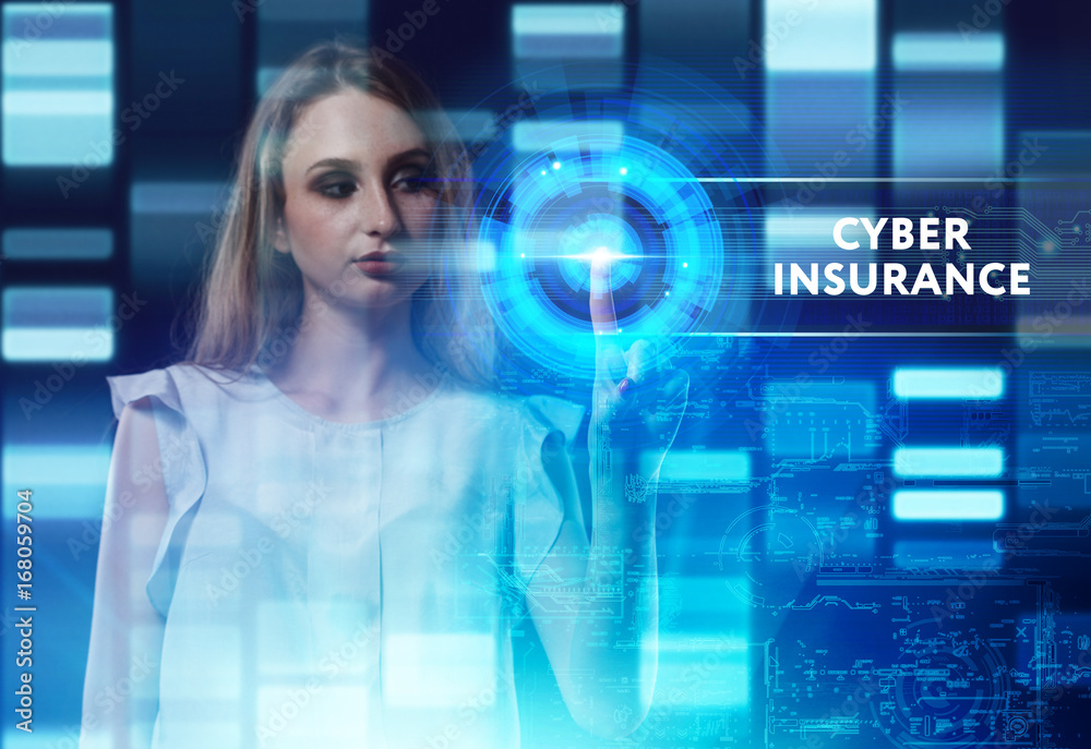 The concept of business, technology, the Internet and the network. A young entrepreneur working on a virtual screen of the future and sees the inscription: Cyber insurance The concept of business, technology, the Internet and the network. A young entrepreneur working on a virtual screen of the future and sees the inscription: Cyber insurance