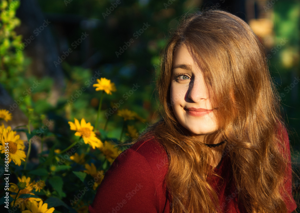 Fototapeta premium girl in the garden