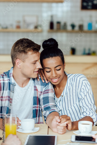 happy multiethnic couple