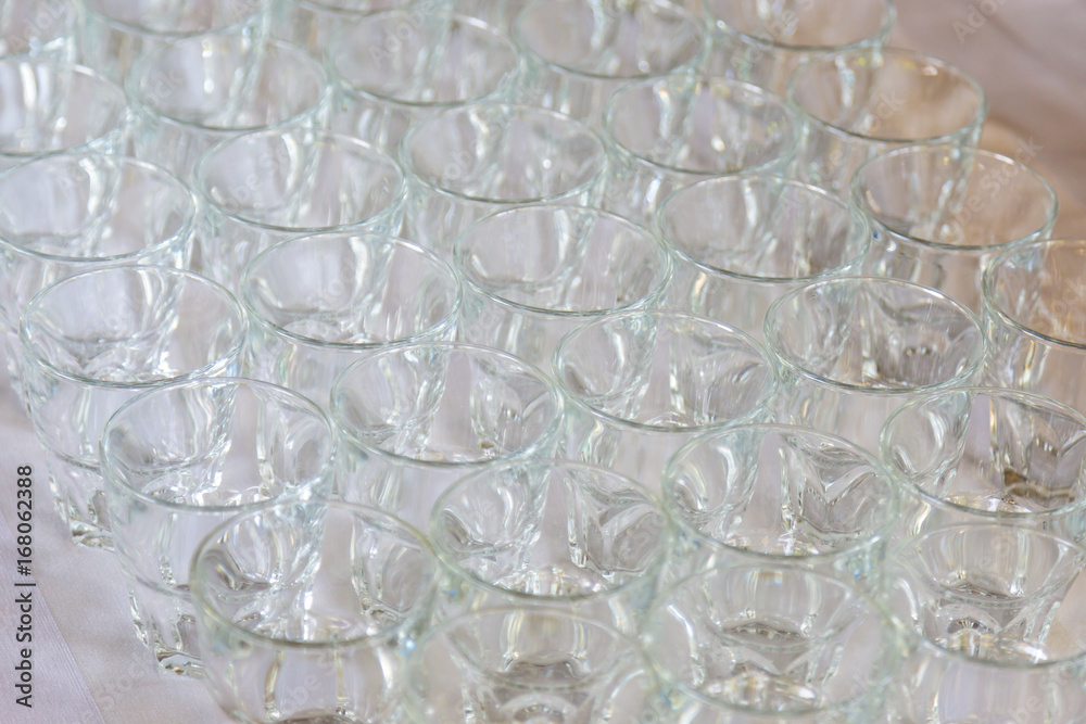 Empty glasses are on the table Empty glasses are on the table