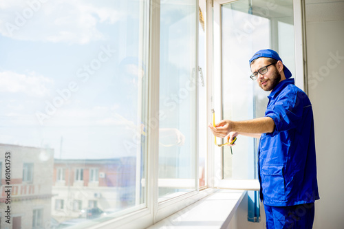 Window installation worker