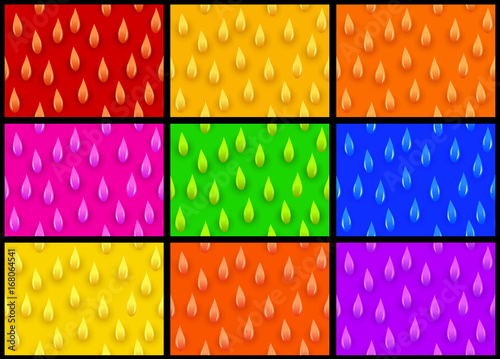 Seamless background - colored drops in vector