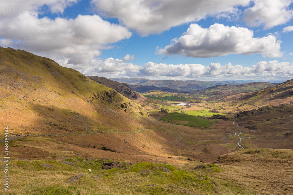 Mountain view from Wrynose Pass, Cumbria, England