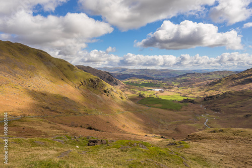 Mountain view from Wrynose Pass, Cumbria, England photo