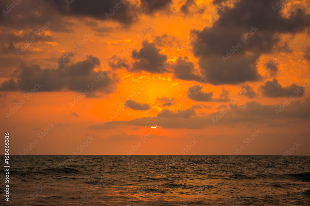 Sunset. Beautiful sunset Black sea. Gold sea sunset. Sunset sea waves. Summer sunset