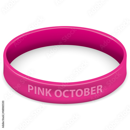 
Icon symbol of struggle and awareness against breast cancer, pink bracelet. Ideal for educational and informational materials