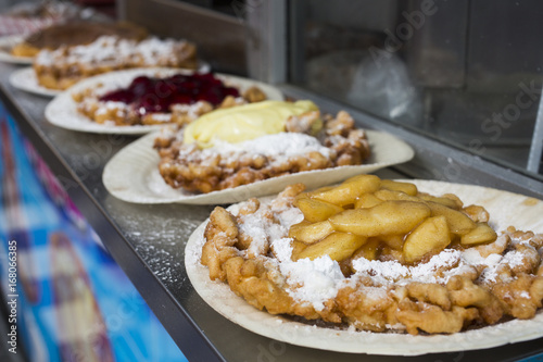 Funnel cakes in midway at the Indiana State Fair