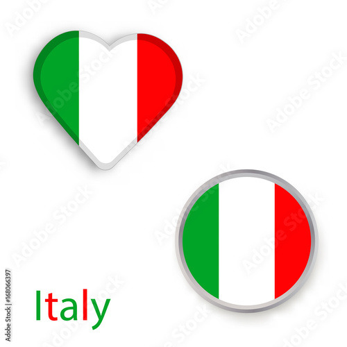 Free Download Heart and circle symbols with Italy flag - GFXLoad