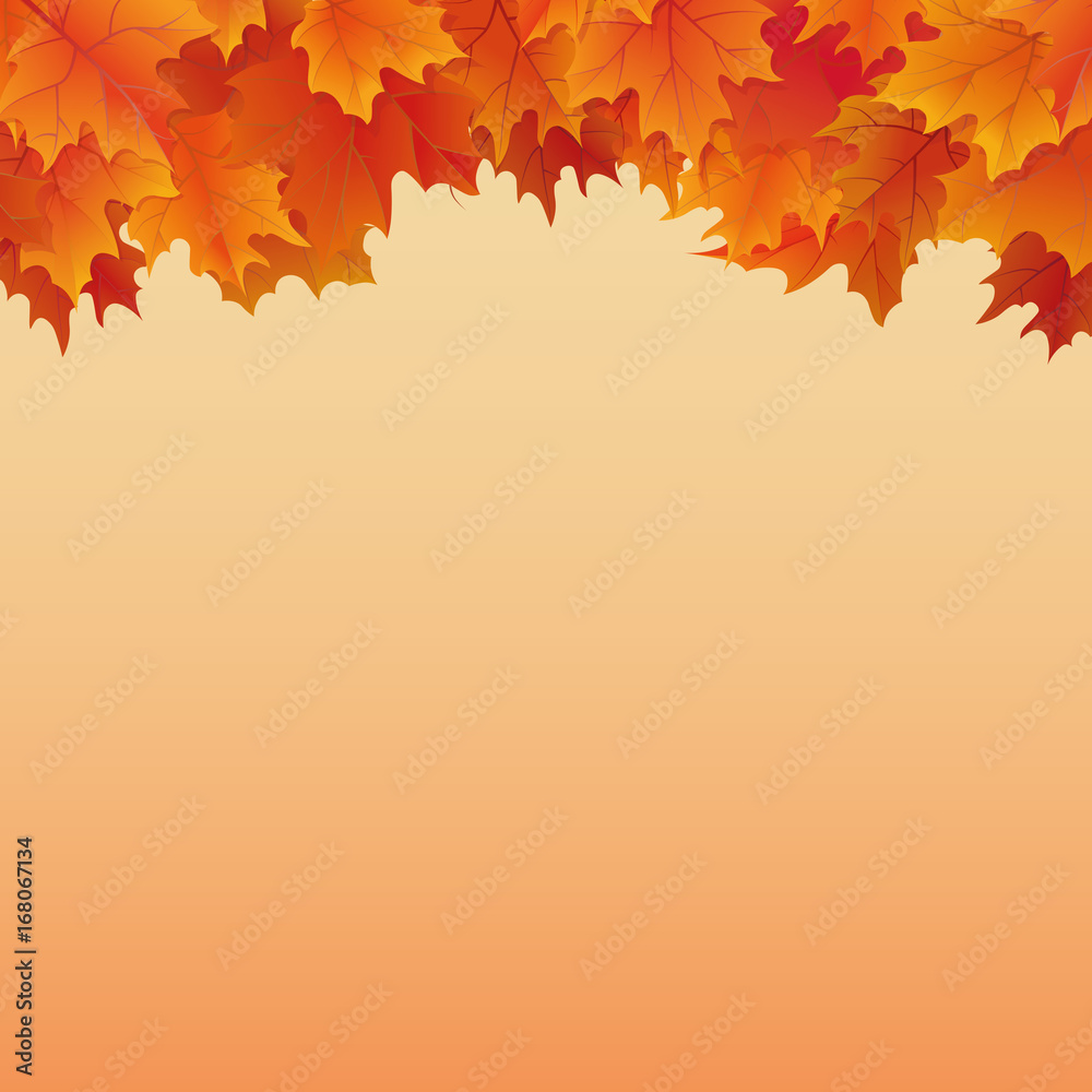 Autumn background with fall leaves on gradient Autumn background with fall leaves on gradient