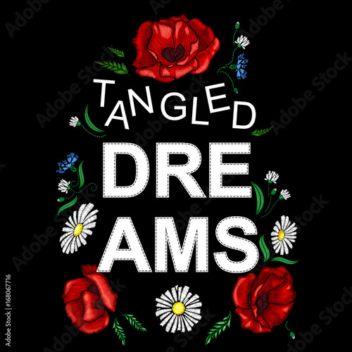 Photos Embroidery poppies flowers