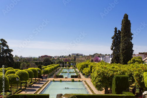 The famous Alcazar de los Reyes Cristianos with beautiful garden in Cordoba