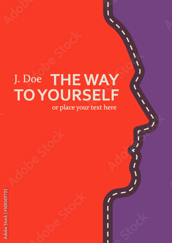 Book cover creative concept. Psychology or personal development themes. Mid century style design. Applicable for books, posters, placards etc.