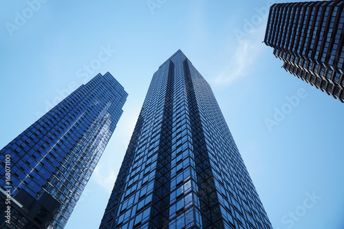 low angle view of modern office building skyscraper