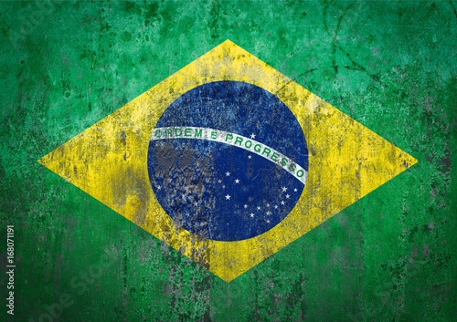 Brazil Flag painted on a Wall