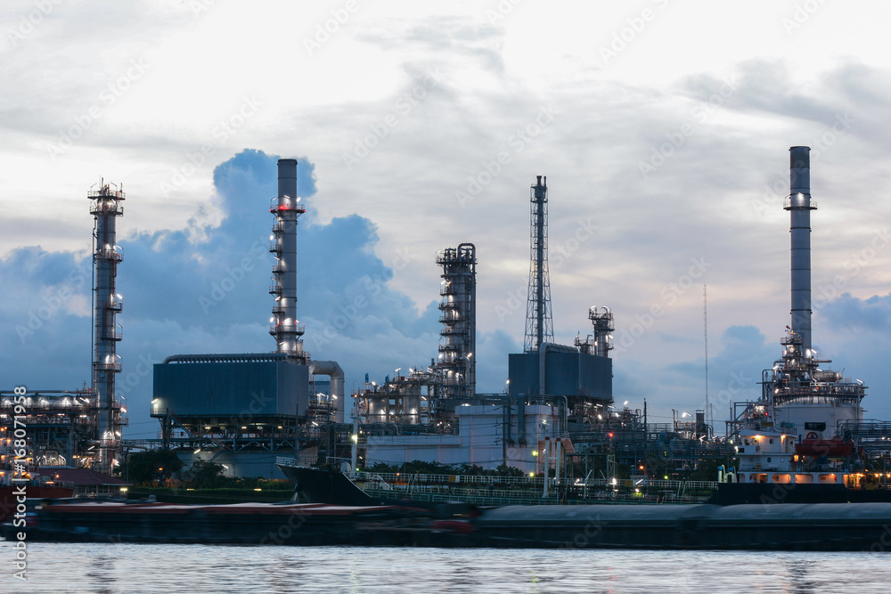 oil and gas refinery  with morning light