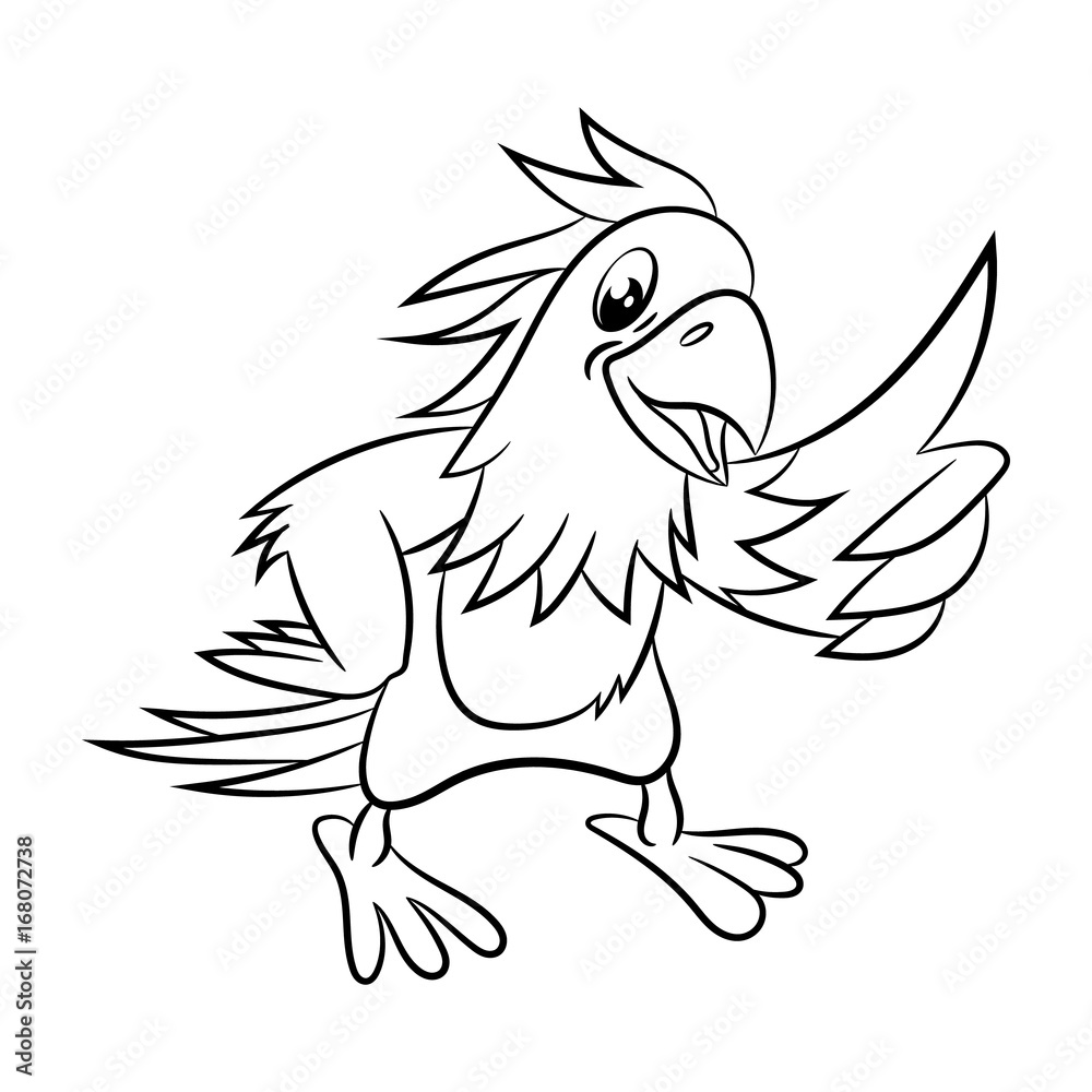 Fototapeta premium Parrot coloring book.