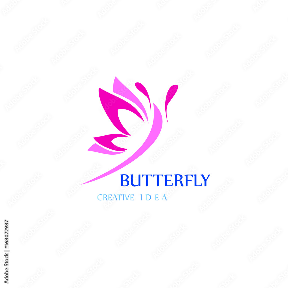 Butterfly logo template. Vector illustration