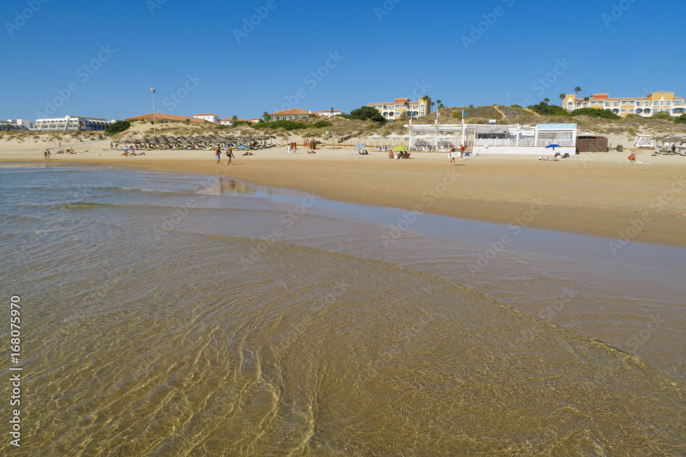 Beach bar or snack bar in the beach of La Barrosa in Sancti Petri, Cadiz, Spain Beach bar or snack bar in the beach of La Barrosa in Sancti Petri, Cadiz, Spain