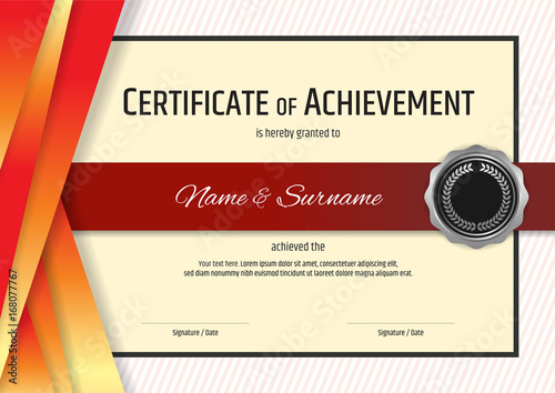 Luxury certificate template with elegant border frame, Diploma design for graduation or completion