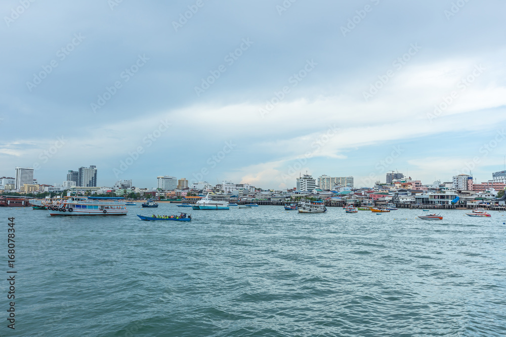Big Ferry Boat, pattaya city, Chonburi, Pattaya downtown city and Koh Larn, Travel beach Thailand,