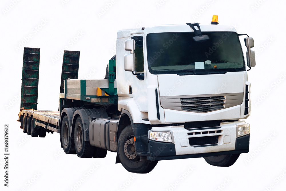 truck tractor with semi-trailer, isolated