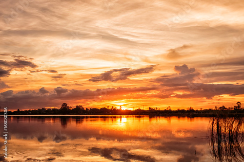 sunset on the river