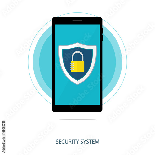 security system smartphone vector