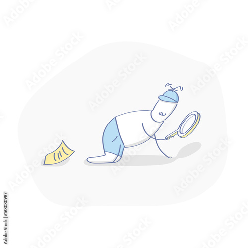 404 page concept, not found, search result icon