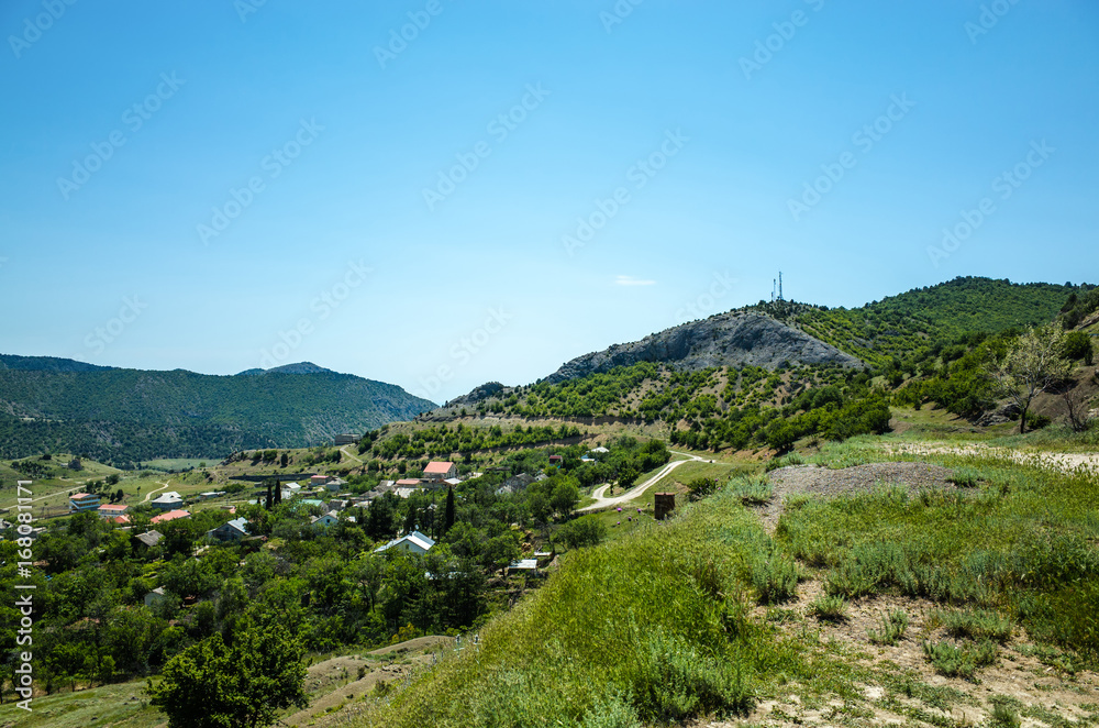 View of the village of Veseloe from the mountain, Crimea