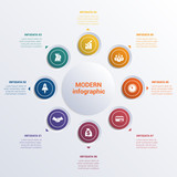 Infographic template eight option circles  banner