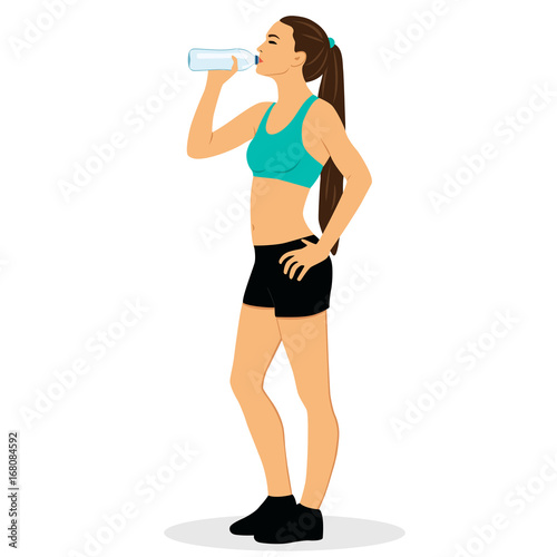 Healthy Lifestyle. The girl is drinking water.