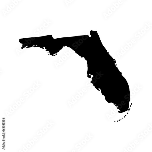Map of the U.S. state of Florida on a white background