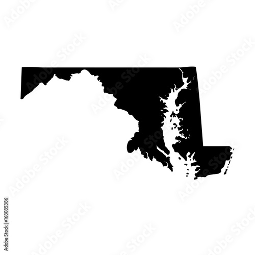 Map of the U.S. state of Maryland on a white background