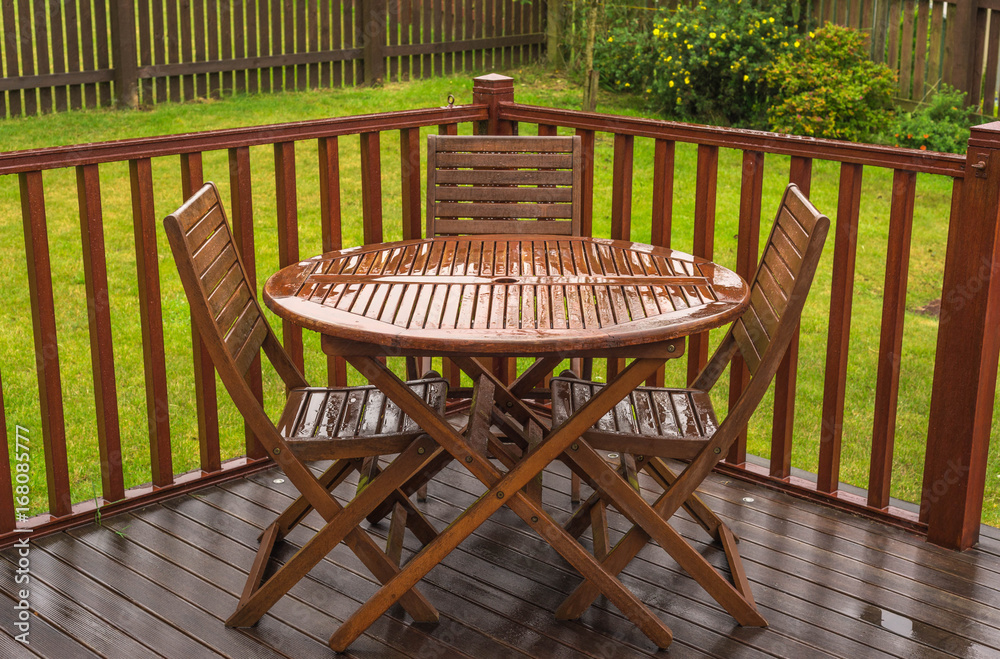 Rain Soaked Garden Table & Chairs