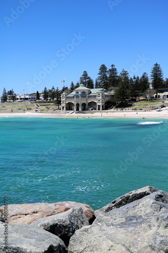 View to Cottesloe Beach at Indian Ocean in summer, Western Australia photo