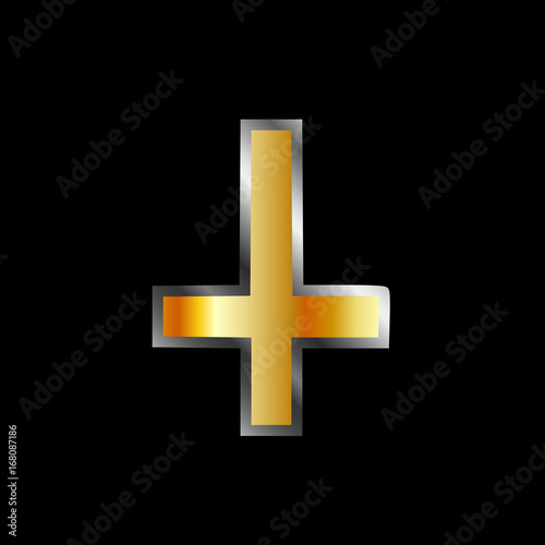 An inverted cross- The Cross of Saint Peter used  as an anti-Christian and Satanist symbol.