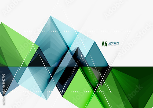 Triangular low poly vector a4 size geometric abstract template