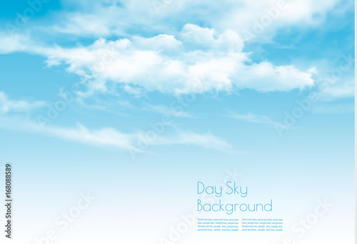 Blue sky with clouds. Nature background. Vector.