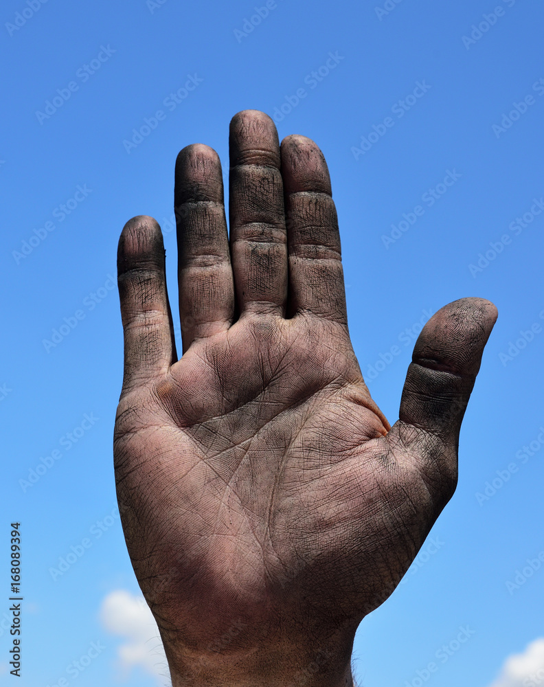 Open palm of a man's right hand Open palm of a man's right hand