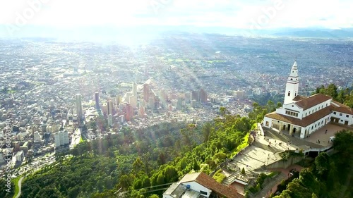 Aerial Footage of Monserrate in Bogota Colombia photo