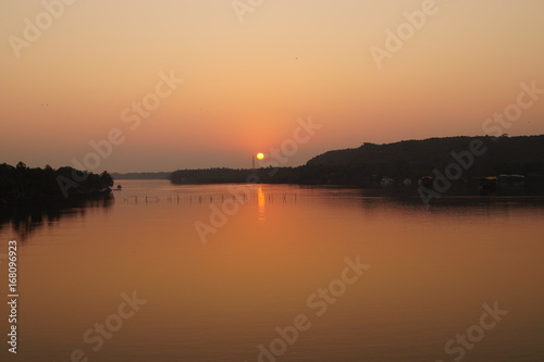 Sunset on the Chapora river, Goa, India