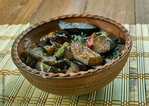 Cantonese eggplant casserol photo