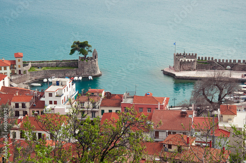 View of Nafpaktos port from above photo