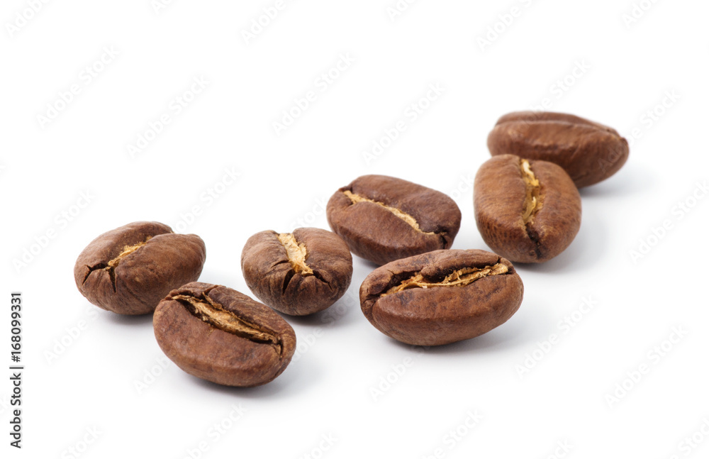 roasted coffee beans isolated in white background cutout roasted coffee beans isolated in white background cutout